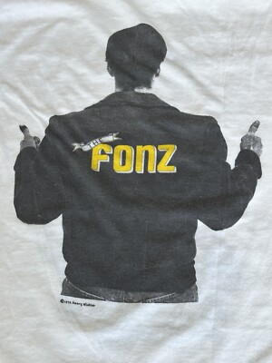 Vintage Rare 70s 1976 Fonzie The Fonz T-shirt White Paper Thin