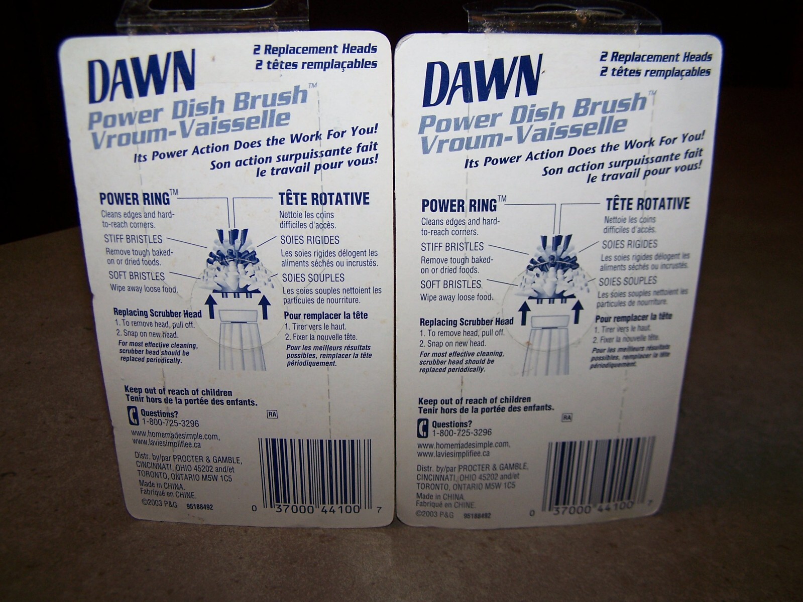 Dawn Power Dish Brush Refills Replacement Scrubber Heads LOT OF 2 PACKS