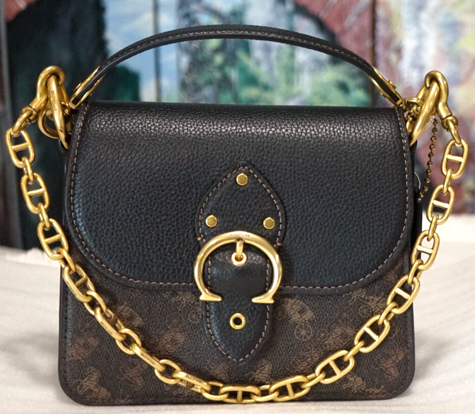 バッグ coach leather shoulder bag black gold Coach Leather Shoulder Bag | Black | FARFETCH