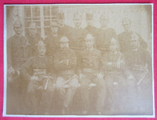 Orig. Foto albumina kuk vigili del fuoco squadra professione uniforme attrezzatura 1900 circa