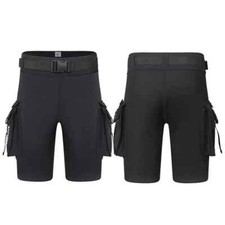 3mm Neoprene Wetsuit Tech Shorts with Pockets Unisex Submersible Pants Keep Warm