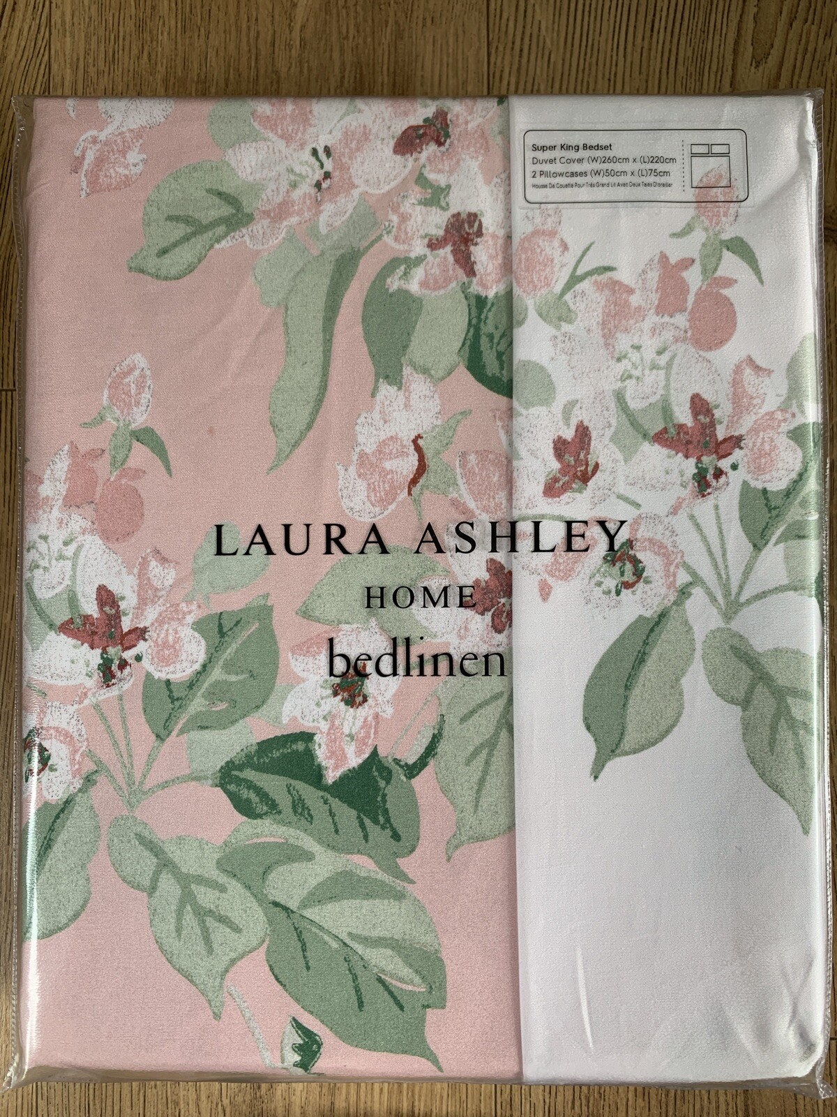 New Laura Ashley Apple Blossom Pink Printed Super King Bedset eBay