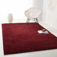 Safavieh Power Loomed August Shag Burgundy Area Rugs - AUG900S