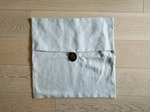 Pottery Barn Light Blue Mist Textured Linen Big Button Throw