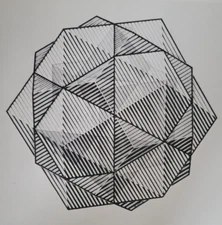 FOUR REGULAR SOLIDS (Stereometric Figure 1961) by M C Escher 11x7.75" Print