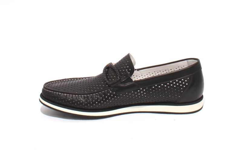 GoodMan 52500 Black White Perforated Leather Moccasins Loafers Amazon.com | Steve Madden Women main image 4