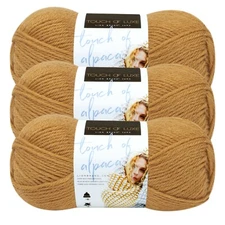 (3 Pack) Lion Brand Yarn 674-158R Touch of Alpaca Yarn, Goldenrod