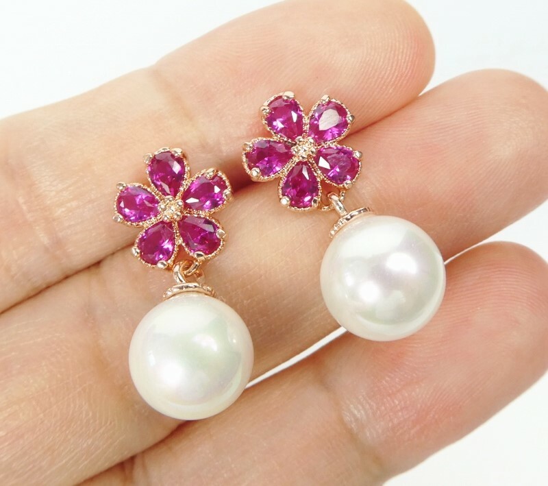 【新品】Her lip to Cherry Pink Pearl Pierces 新品】Her lip to Cherry Pink Pearl Pierces Cherry Pink Pearl
