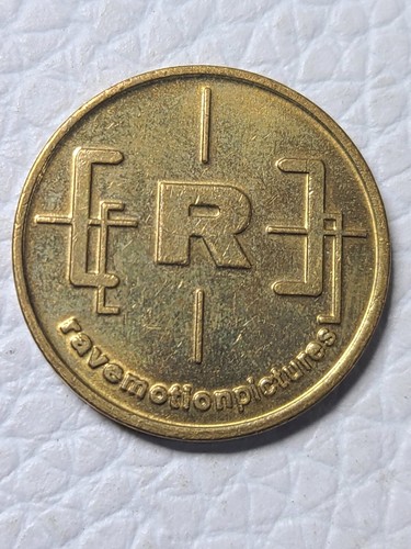 Rave Motion Pictures Token Video Game Token 1" Goldtone "R" Logo No Cash Value - Picture 4 of 6