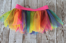 Build-A-Bear Rainbow Sparkly Skirt Tutu Tulle