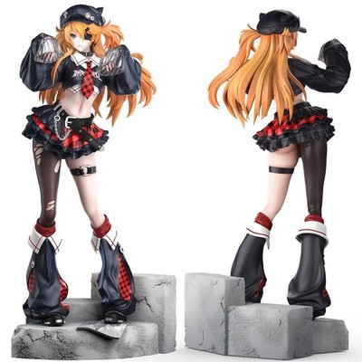 Evangelion Asuka Langley Gothic Punk Bunny Style PVC Figure Anime Collectible Mo