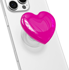 Heart Adhesive Phone Grip Holder, Cute Collapsible Glass Stick Phone Grip Stand