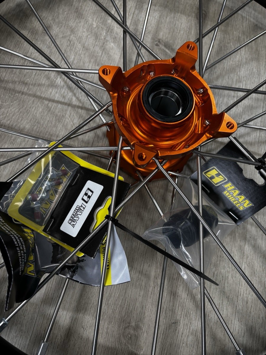 KTM SX 85 2025-26 Haan Wheels Black Rim/Orange Hub 14” 17” Small