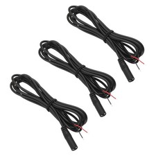 3pcs 3.5mm Female Jack 1/8" TRS 2 Plug 34mm 26AWG Pole Cable, 78.7inches