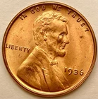 1936p  Uncirculated BU Red RD - Lincoln Wheat Cent  ~ B698