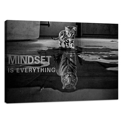 Motivational Canvas Wall Art Cat Tiger Inspirational Entrepreneur Quotes Post...