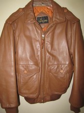 Vintage LAKELAND Leather A2 Style FLIGHT Bomber JACKET w/ Quilted Lining SIZE 42