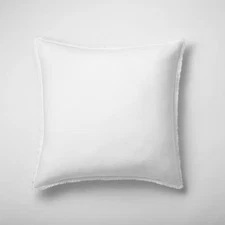 Euro Heavyweight Linen Blend Throw Pillow White - Casaluna