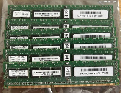 6 Stk Netapp RAM Modul Netapp 107-00106+A0 8GB DDR3-1333 PC3L-10600R ECC REG