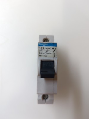 HAGER 10A 10 AMP TYP 2 M3 MCB SCHUTZSCHALTER M110 45 älterer Typ 