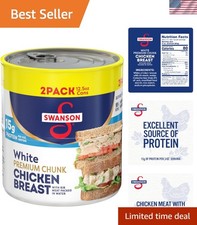 Swanson Chunk Chicken Breast in Water, 12.5 oz Cans, 15g Protein per Serving
