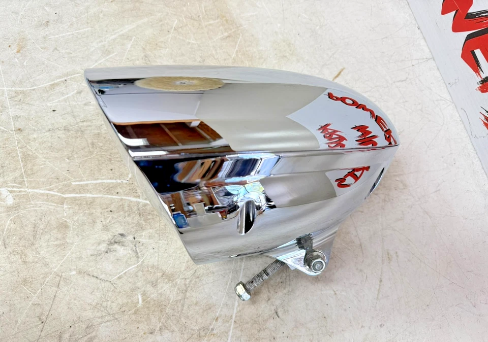 2007 Victory Kingpin Front Headlight Bullet Head Lamp Chrome - Image 2 of 4