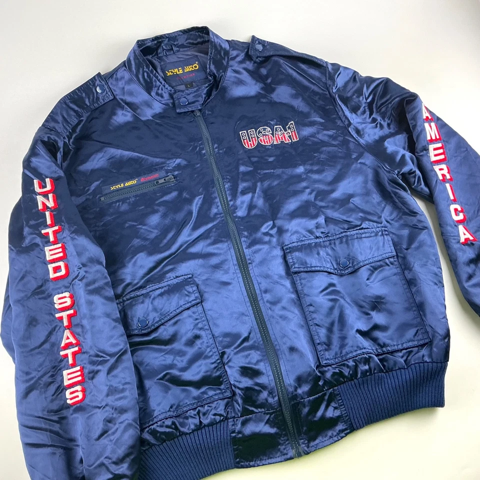 Chaqueta de bombardero satinada 1984 USA-1 Competición Juegos Olímpicos de Los Ángeles Juegos Olímpicos grandes de colección Foto 4 de 4