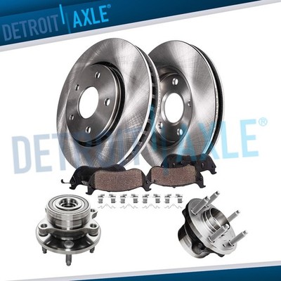 Front Rotors Ceramic Brake Pads Wheel Bearing Hubs for 2011 - 2019 Ford Explorer
