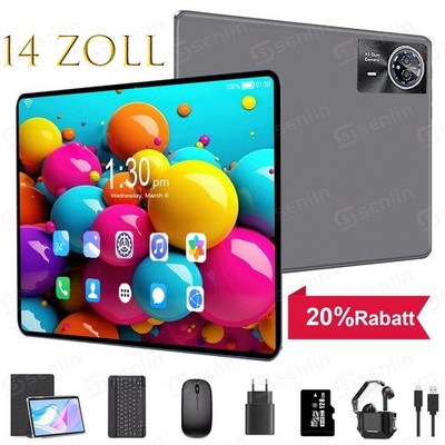 2025 Neu 14 Zoll 24GB+256GB Android16 Tablet Octa Core 8580mAh 5G WiFi 6 USB-C