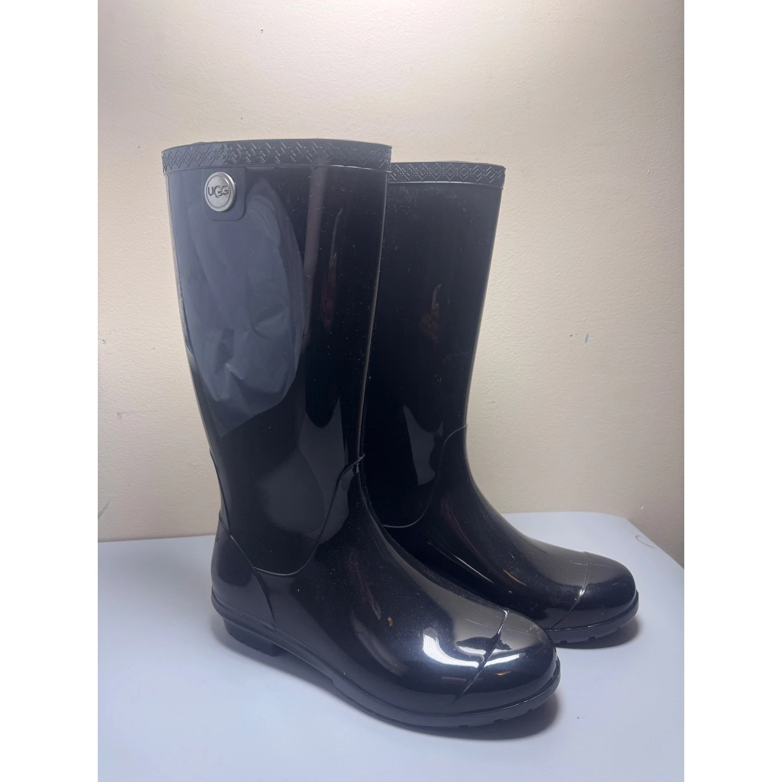 Stivali da pioggia UGG pull on impermeabili alti neri stivali classici alla moda US 8