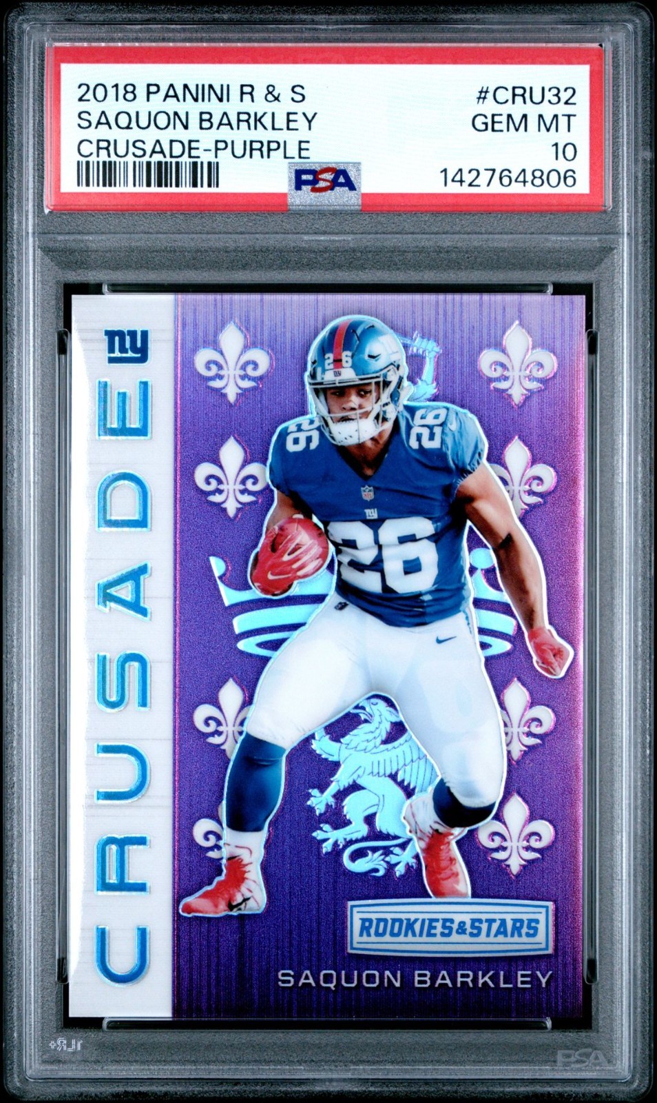 Saquon Barkley Panini Rookies & Stars Crusade #CRU32 Purple