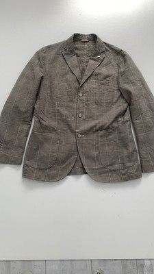 LBM 1911 Mens Blazer Jacket Size 48 R Cotton Linen Mohair Beige