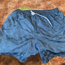 1990s Mens M Vintage Style Umbro Soccer USA Checkered Athletic Shorts Green Y2K