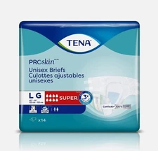 Incontinence Aids, Large Proskin Unisex Super Briefs, 56 Count, Waist 40"-59"