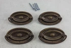 Vintage Lot of 4 Drawer Pull Handles Oval Bail Handle Cabinet Cupboard Pulls