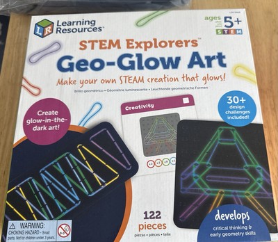 Learning Resources MINT-Forscher Geo-Glow-Kunst, MINT-Spielzeug für Kinder, leuchtet im Dunkeln