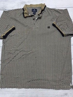 Givenchy Activewear Polo Shirt Mens Large Brown Geometric Cotton Short Sleeve