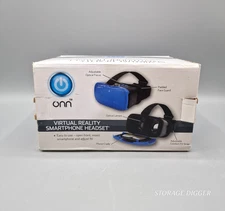 New ONN Virtual Reality Smartphone Headset Phone Screens 6" Blue, Apple/Android