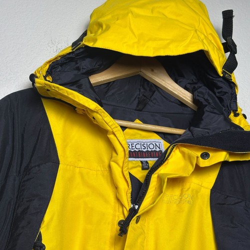 VTG Precision Mountaineering Snowboard Jacket Parka Hooded Men XL Yellow Black - Picture 11 of 17