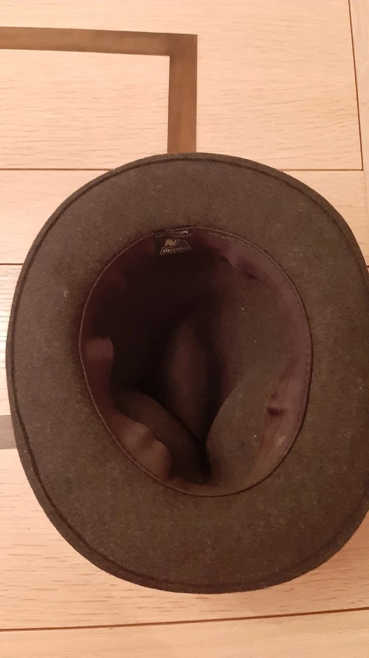 Vtg Fedora Alpenvelour Men's XL 58/59 Dark Green German Hunting Hat - Photo 4/4