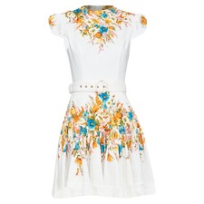 Zimmermann Estelle Multicolor Floral Belted Mini Dress Women White S