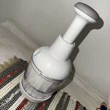 Pampered Chef Push Function Food Chopper White #2585 Complete