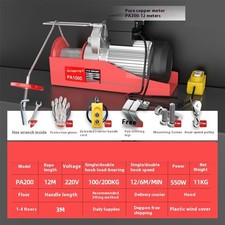 Mini polipasto eléctrico 220V hogar grúa pequeña elevador de cabrestante de 1/0,5 toneladas