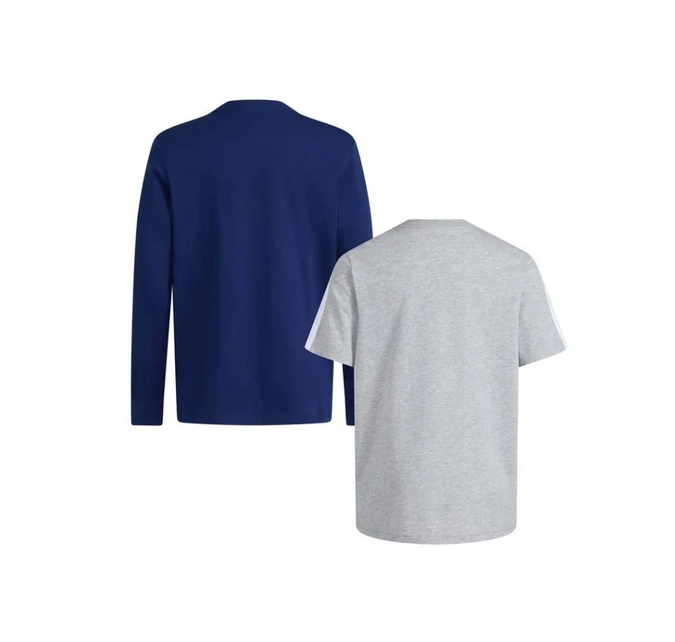 Long Short Sleeve Boys Adidas Youth Tee L,XL Blue/Gray 2 Pack 100% Cotton New - Image 2 of 4