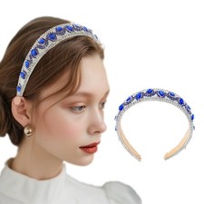 Rhinestone Headbands Colorful Glitter Crystal Wide Hairband for WomenC