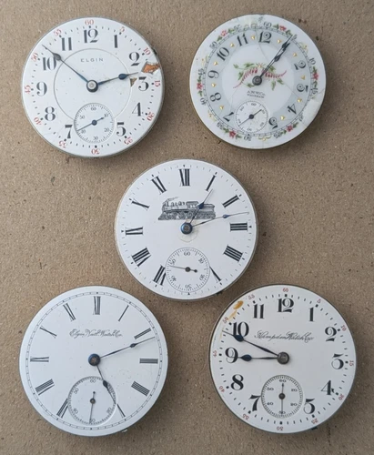 Antique VTG Hampden Elgin Waltham New Era Pocket Watch Movements - Lot #1