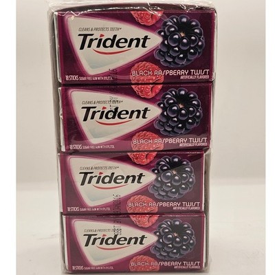 Trident Black Raspberry Twist Gum 12 packs of 18 sticks Collectible ONLY