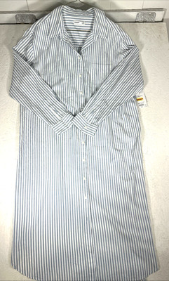 Sonoma Goods For Life Womens Maternity Shirt Frock Blue White Stripe Sz L