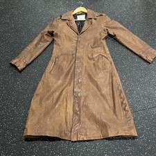 Understated Brown Lamb  Leather Trench Coat W...
