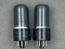 Matched Pair NOS Sylvania 6V6GT Power Tubes Smoked Gray Glass NOS Amplitrex